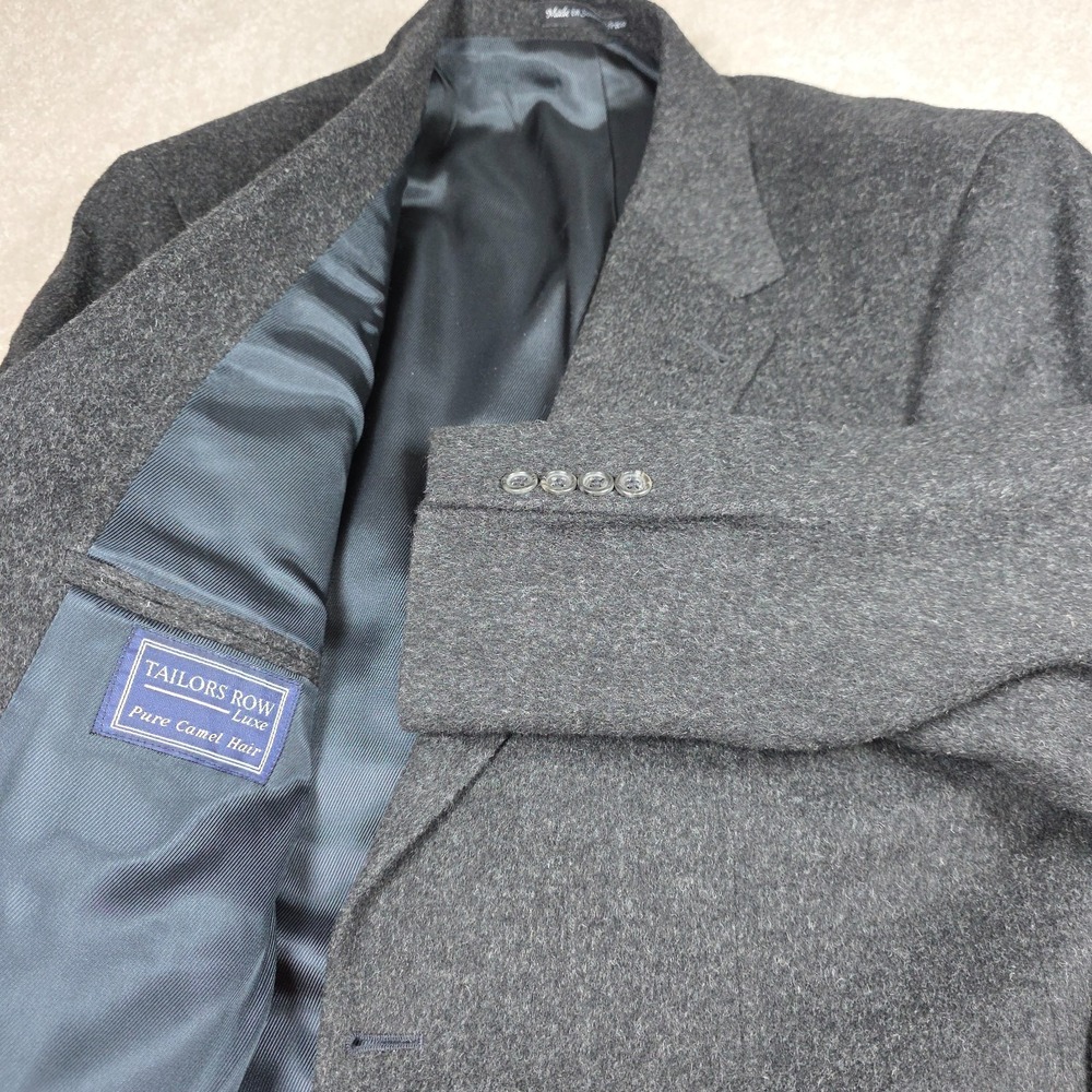 S&K Famous Brands Tailors Row Luxe Blazer Mens 42R Gray Pure Camel Hair 2-Button